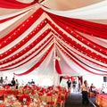 6 Panels Red Ceiling Drapes for Wedding 5ftx30ft Chiffon Fabric Arch Draping by REWOMC