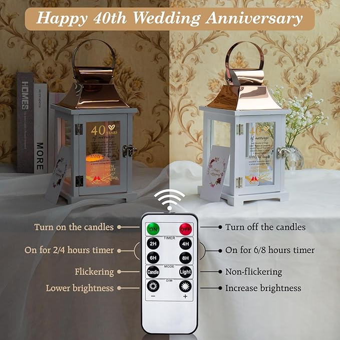 40th Wedding Anniversary Lantern 40th Anniversary Wedding Gifts - Image 5