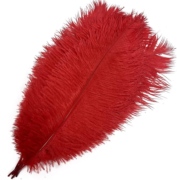 Happy Feather 16-18 inch Red Ostrich Feathers Craft - Image 3