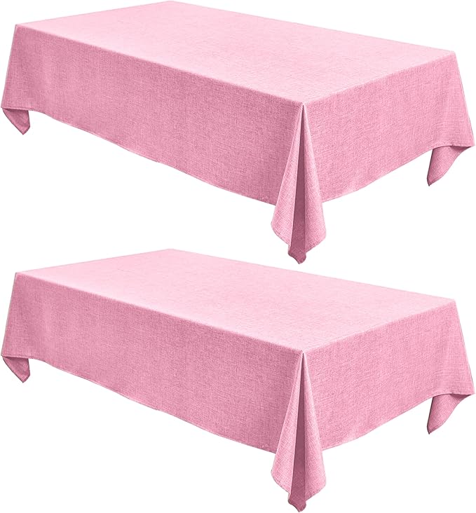 Fitable Faux Linen Tablecloths for Rectangle Tables: Water & Stain Resistant by Fitable