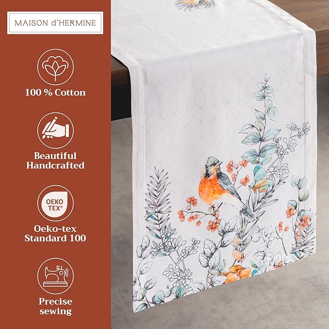 Maison d' Hermine Table Runner 100% Cotton Single Layer Table Runners 72 inches - Image 2