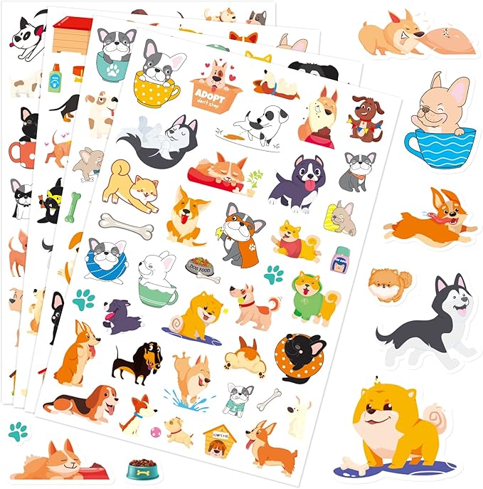 Cute Dog Stickers Puppy Pet Decal Sticker 780 Counts Party Gifts Goodie Bags by MoShining