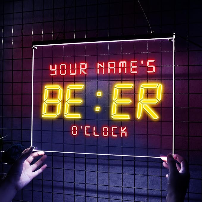 Personalized Beer O'Clock Neon Sign, Custom Wall Sign - Image 2