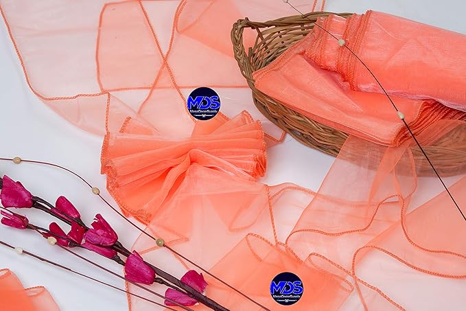 MDS Pack of 250 PCS Organza Chair Sashes Wider Dining Chair Bows Ribbon Tie Back - Image 7