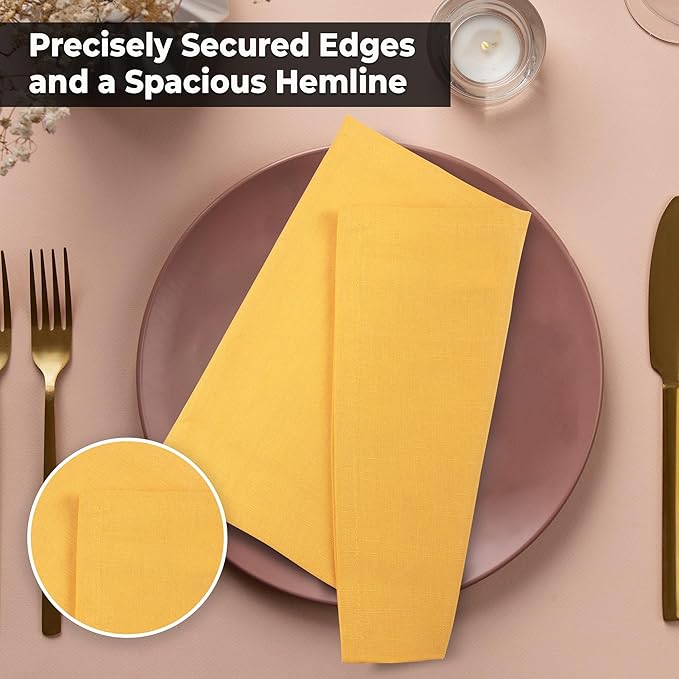 Urban Villa Cloth Napkins 100% Cotton Slub Absorbent Dinner Napkins Oversized - Image 8