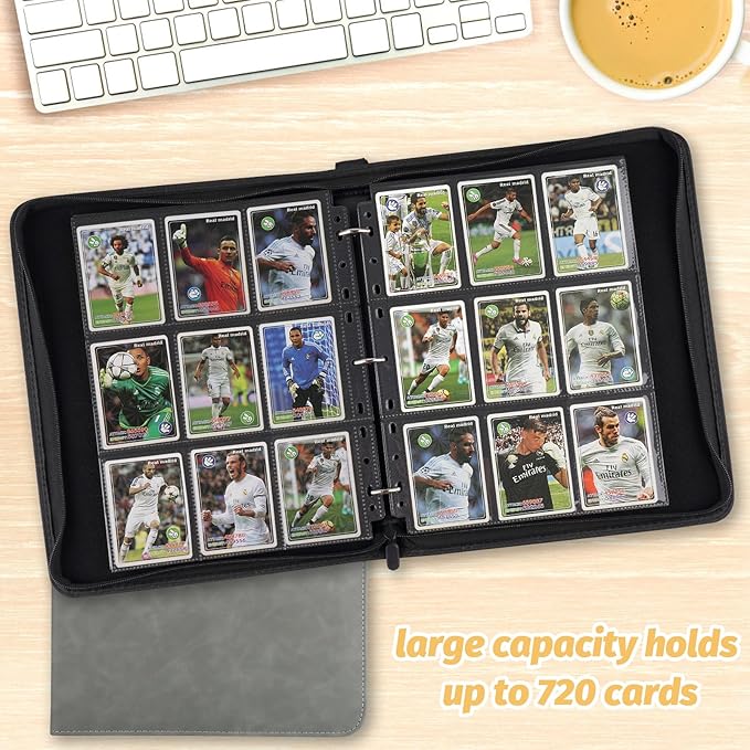 Trading Card Binder, Premium 9 Pocket Card Binder, 720 Double Sided Pocket PU - Image 6