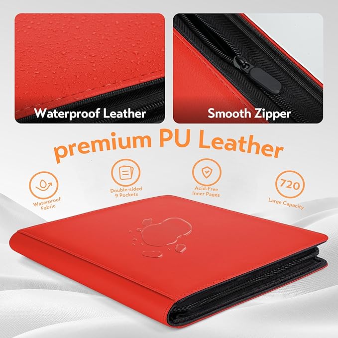 SMYV 12 Pocket Trading Card Binder, Premium PU Cover Card Binder - Image 4