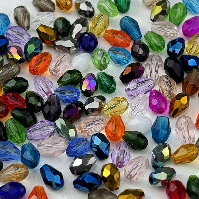 150pcs 4x6mm Teardrop Crystal Glass Beads by Unknown