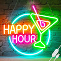 Happy Hour Neon Sign Dimmable Led Happy Hour Neon Bar Signs by BasaneonNeonSignLightUpYourLife