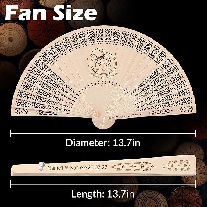 100 PCS Custom Fans Personalized Folding Fans - Image 4