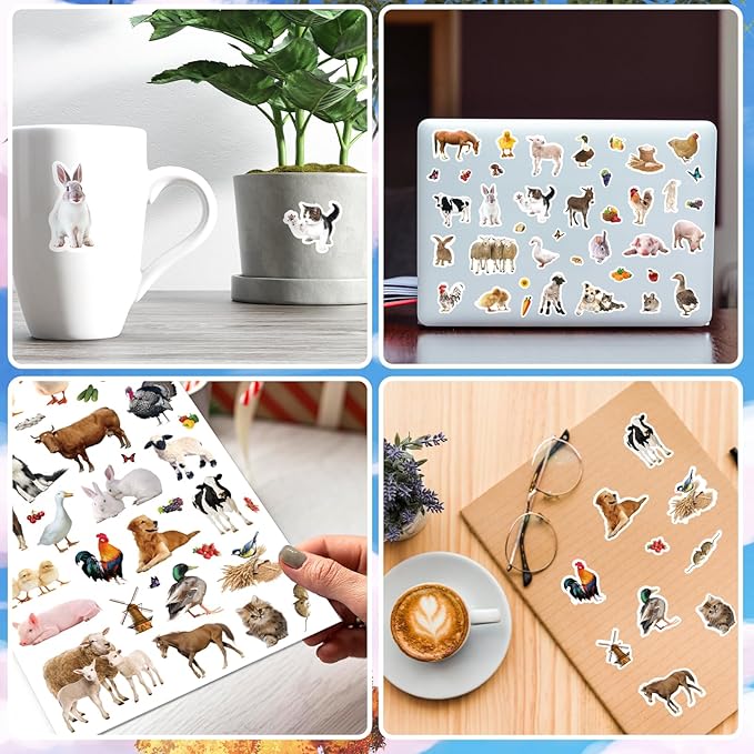 Farm Animals Stickers 720 Count Farm Animal Barnyard Cow Sheep Chicken Stickers - Image 2