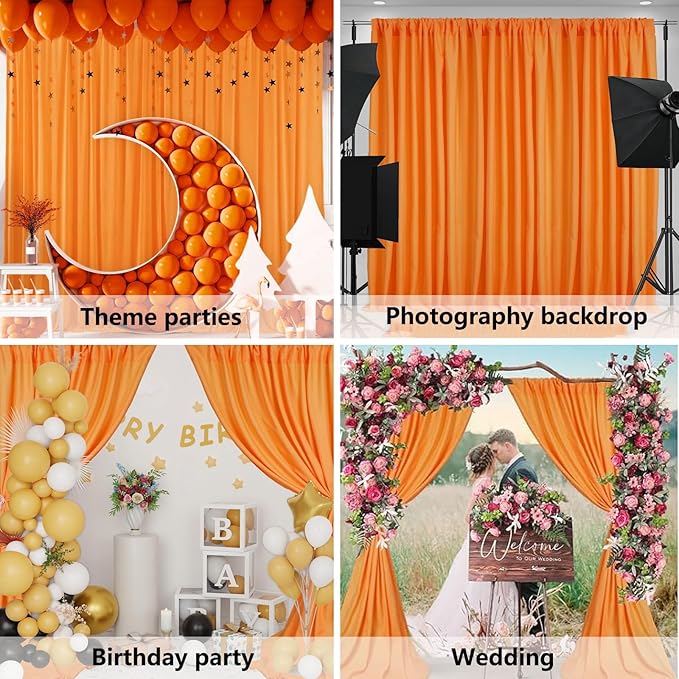 10 x 7 Feet Orange A Backdrop Curtain - Image 4