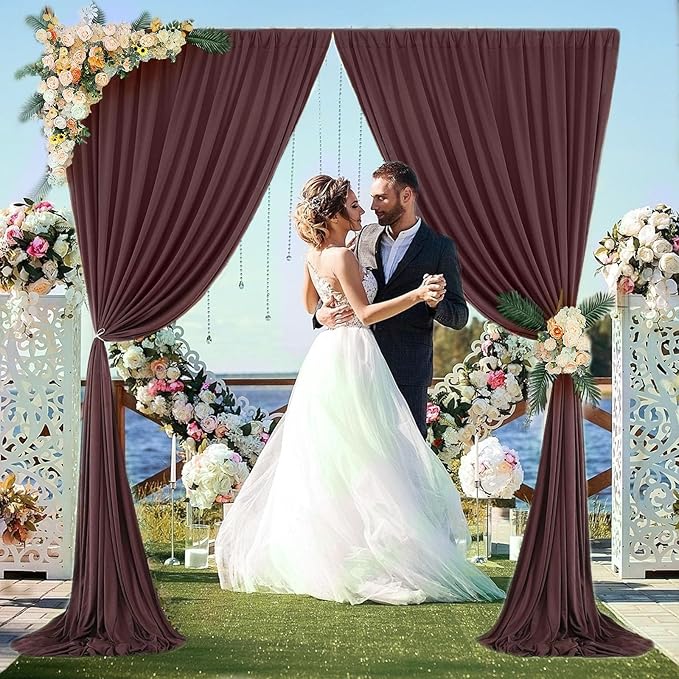 10 x 7 Feet Red Brown Backdrop Curtain - Image 3