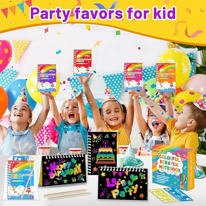Party Favors for Kids: 36 Pack Scratch Art Notebooks - Image 4