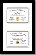 Creative Picture Frames 10X16Bk-W Black Vertical Double Diploma Frame by CreativePictureFrames