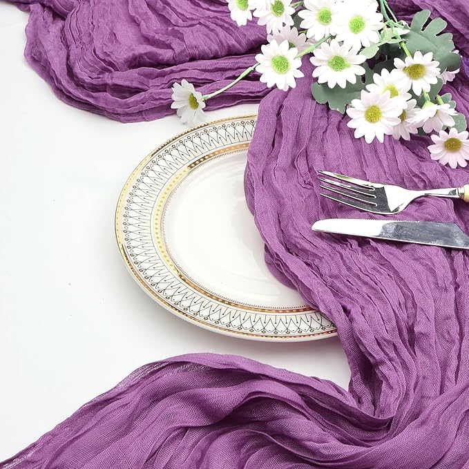6 Pack Purple Cheesecloth Fall Table Runner 10ft Boho Gauze Fabric Cheese Cloth - Image 7