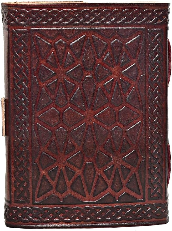 cuero 3 Moon Blue Lapiz Embossed Vintage Leather Journal | 240 Pages of Antique - Image 4