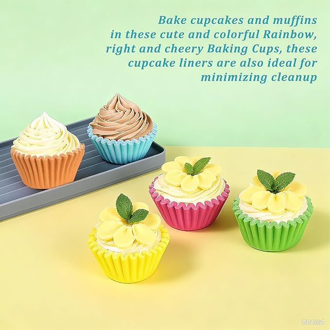 1.4 inch 1000-Count Mini Cupcake Liners Bright Colorful Muffin Baking Cups - Image 7