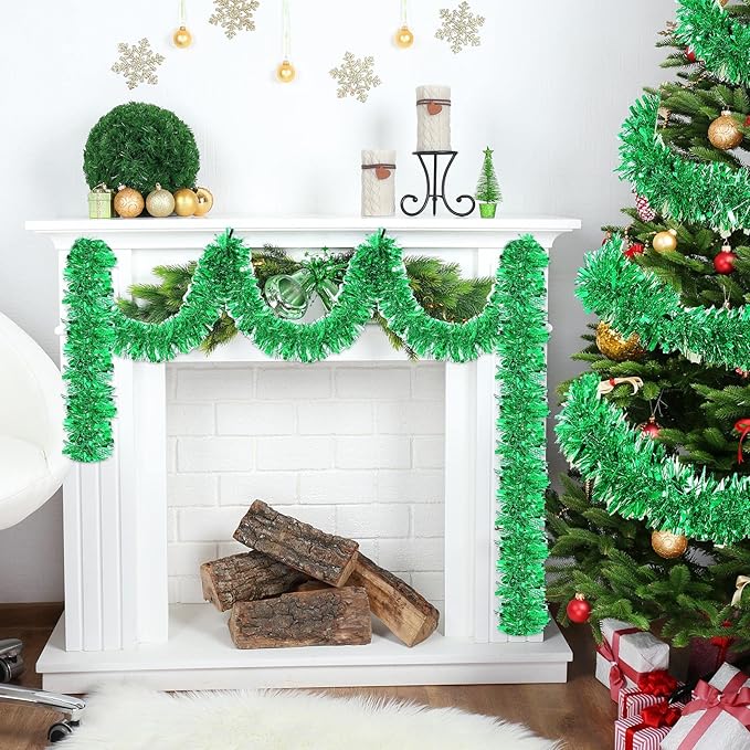 72 Feet Christmas Tinsel Garland Shiny Metallic Tinsel Twist Garland Streamers - Image 7