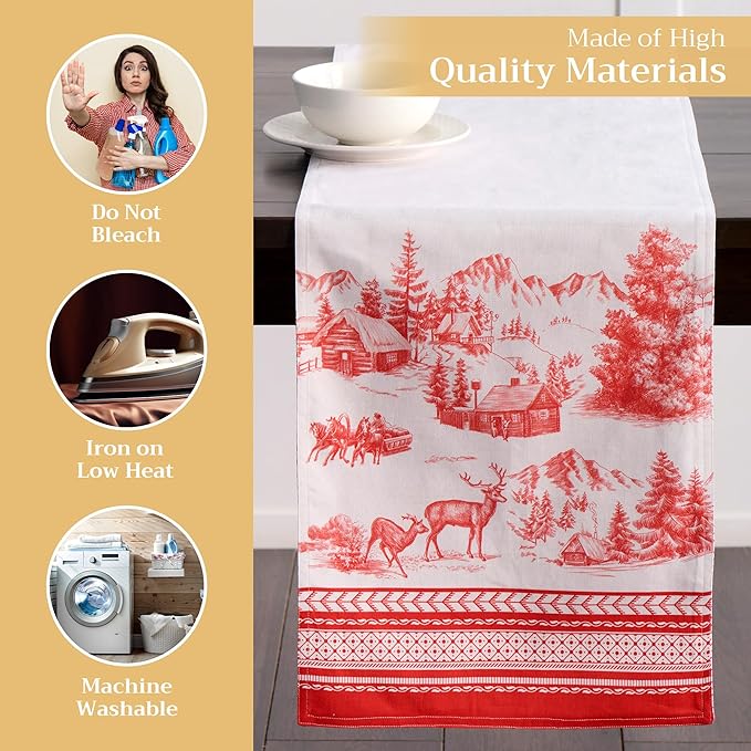 Maison d' Hermine Table Runner 100% Cotton Double Layer Table Runners 72 inches - Image 3