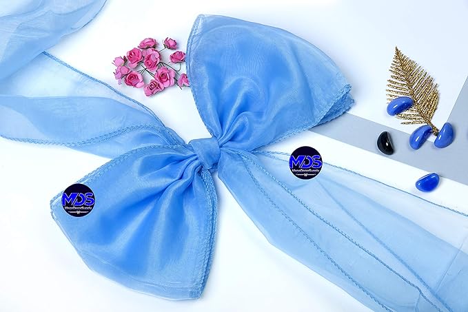 MDS Pack of 125 PCS Organza Chair Sashes Wider Dining Chair Bows Ribbon Tie Back - Image 7