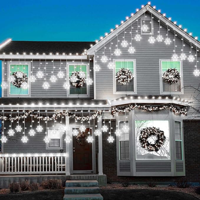 Christmas White Icicle Lights - Image 6