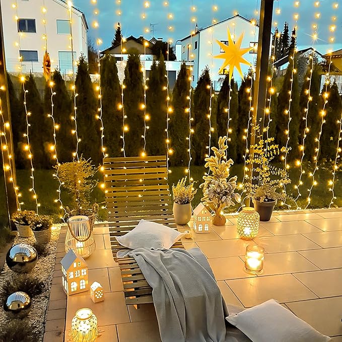 JMEXSUSS 900 LED Outdoor Christmas Curtain Lights, 9.5x29.5ft Christmas Lights - Image 8