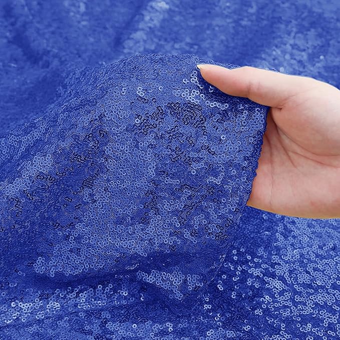 Sugargirl Navy Blue Sequin Backdrop Curtain 4 Panels 2FTx8FT Glitter Navy Blue - Image 5