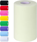 Beige White Tulle Fabric Rolls 6 Inch by 100 Yards Tulle Roll Spool Fabric by Unknown