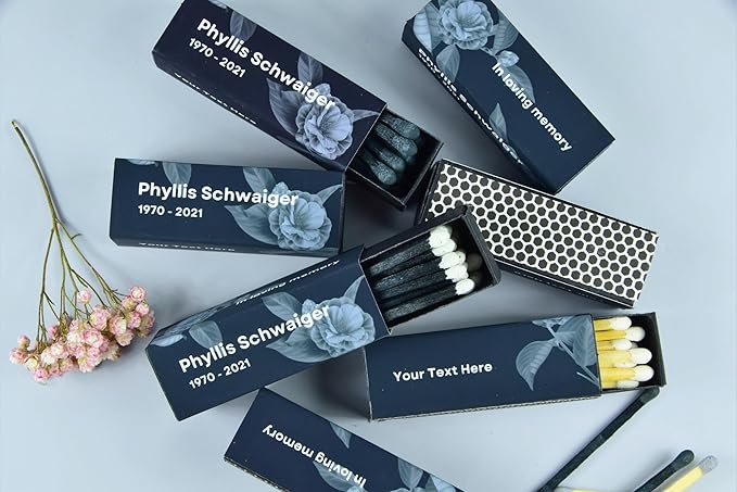 Customizable Funeral Matchboxes – Set of 10 – Memorial Design – Colorful - Image 4
