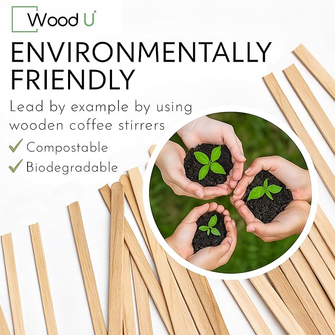 Premium 7" Wooden Coffee Stir Sticks - Image 4