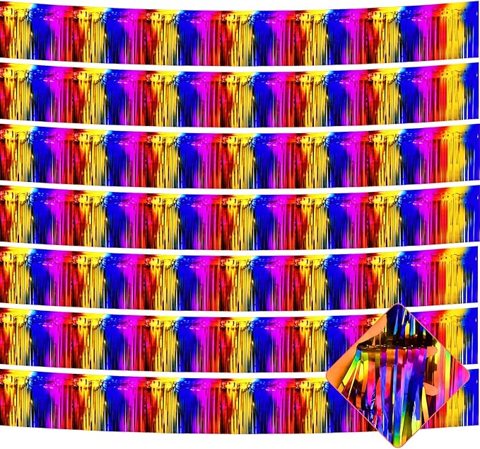 10 Pack 10 Feet Foil Fringe Garland Metallic Tinsel Streamers Banner Wall by AIKENLIN