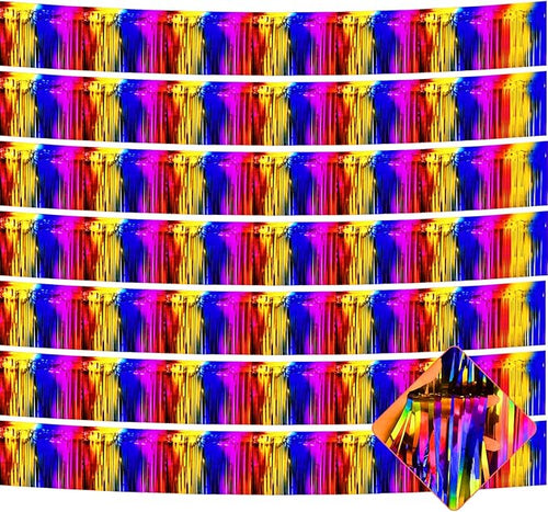 10 Pack 10 Feet Foil Fringe Garland Metallic Tinsel Streamers Banner Wall by AIKENLIN