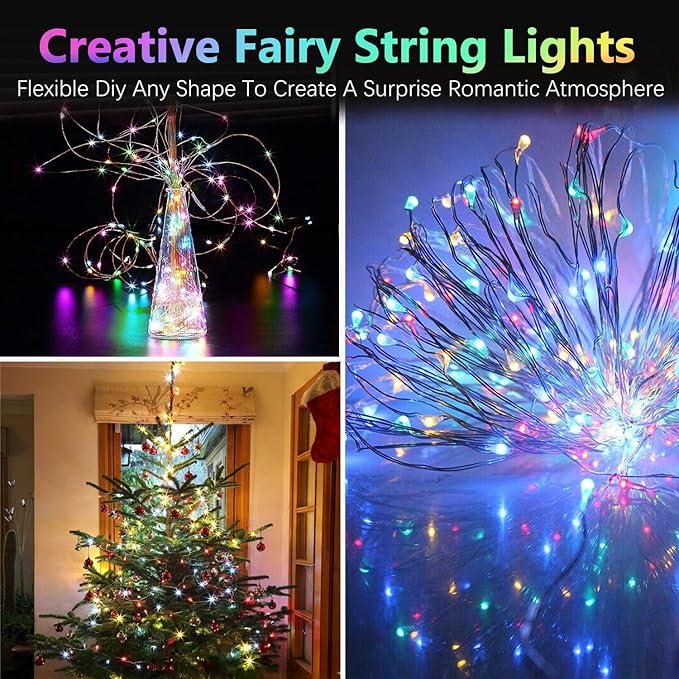 2 Pack Each 20FT 60LED Fairy Lights Battery Operated, RGB Color Changing String - Image 6