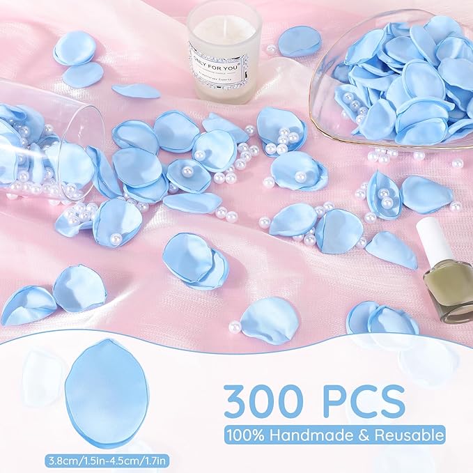 Suream Fake Flower Petals, 300 Pieces Silk Rose Petals Wedding Aisle Scatter - Image 2