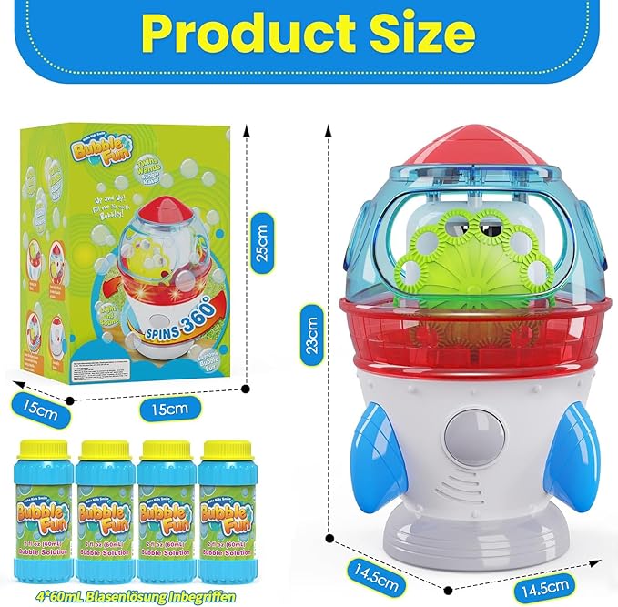 Rocket-Shaped Bubble Machine for Kids & Pets - Image 9