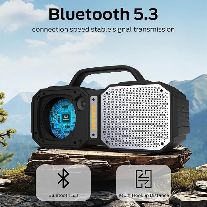 BUGANI Shock Bluetooth Speaker, Portable Bluetooth 5.3, Waterproof Design - Image 7