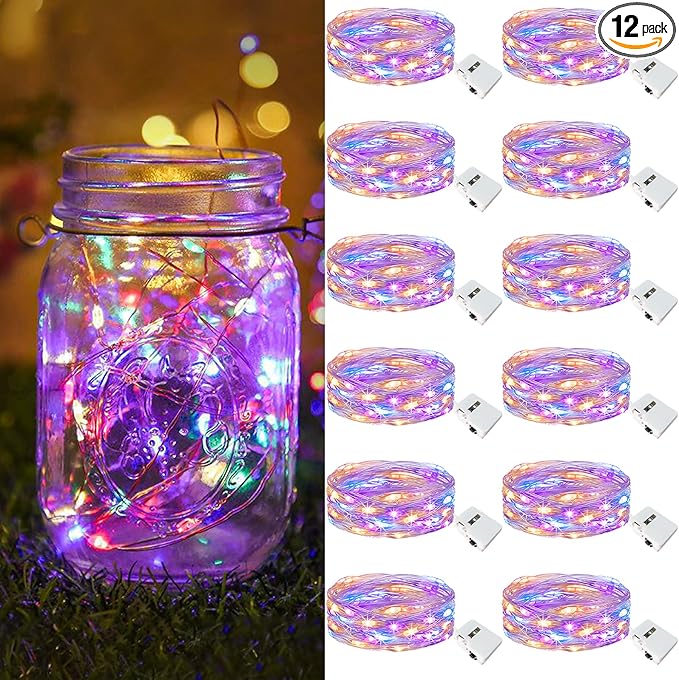 btfarm 12 Pack Fairy Lights Battery Operated, 7ft 20 Led Twinkle Lights String by btfarmdecorativelighting