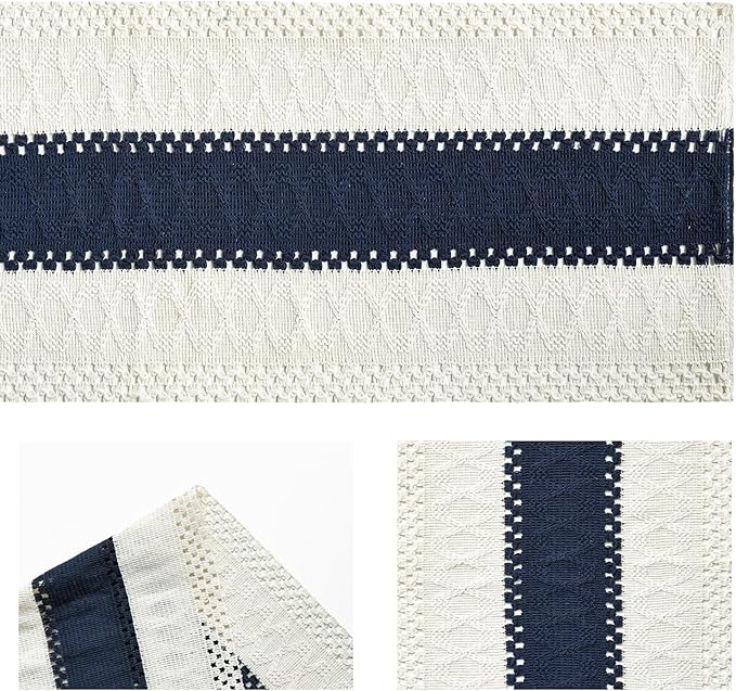 Artoid Mode Dark Blue Farmhouse Rustic Table Runner, Seasonal Holiday Hollow - Image 6