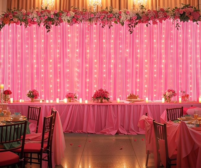 Hot Pink Tulle Backdrop Curtain - Image 6