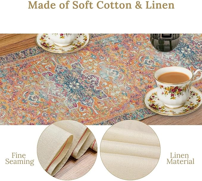 Boho Floral Vintage Table Runner - Image 6