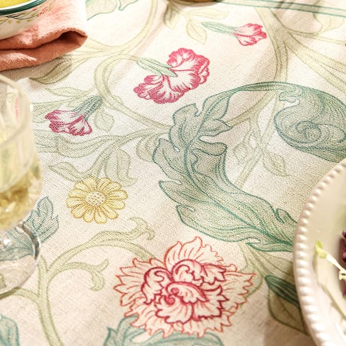 patdrea Designer French Vintage Rectangle Tablecloth, Decoration Floral Table - Image 5