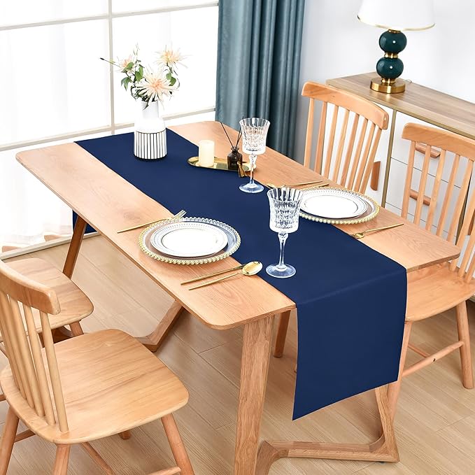 Farmhouse Navy Blue Table Runner Dining Table Runners 48 Inches Long Coffee - Image 2