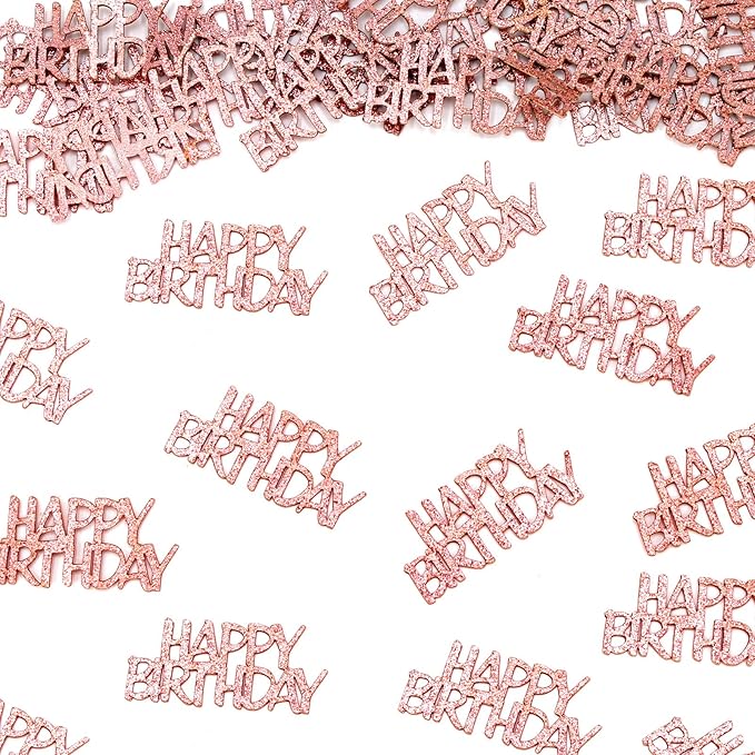 Rose Gold Happy Birthday Confetti by Vofrise
