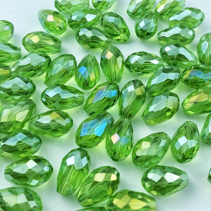 130pcs 6x8mm Teardrop Crystal Glass Beads Vertical Hole Faceted Glass Teardrop by ChooseBeadsChooseHonkoolly