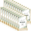 20PCS Acrylic Sign Holder, 5x7 Double Sided Gold Picture Frame Clear Wedding by kuchisity