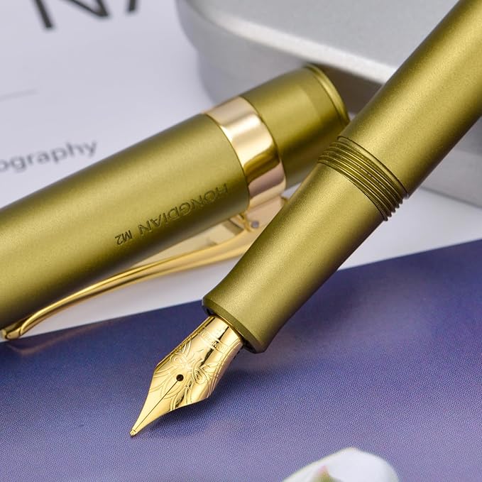 HONG DIAN M2 Black Forest Mini Fountain Pen, Long Blade Nib & Sleek Shape - Image 7