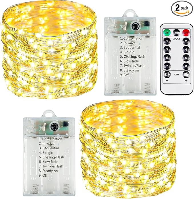 2 Pack Fairy Lights Battery Operated by Halloween