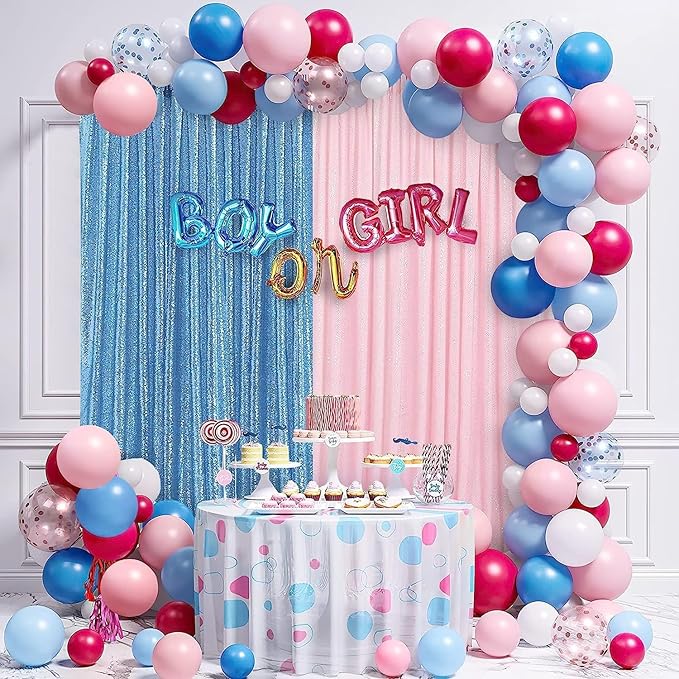 Pink Sequin Backdrop Curtain 8ft x 8ft Baby Shower Backdrop Drapes - Image 5