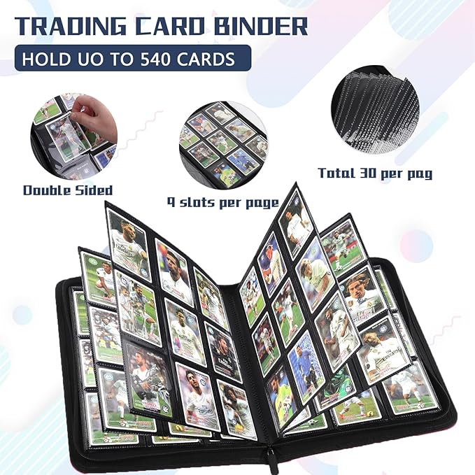 9 Pocket Card Binder, 540 Pocket Trading Card Binders, Loading Pocket - Image 4
